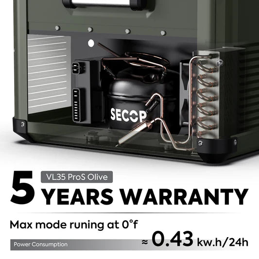 ICECO | 37QT VL35ProS Olive 12V Metal Single Zone Fridge Freezer