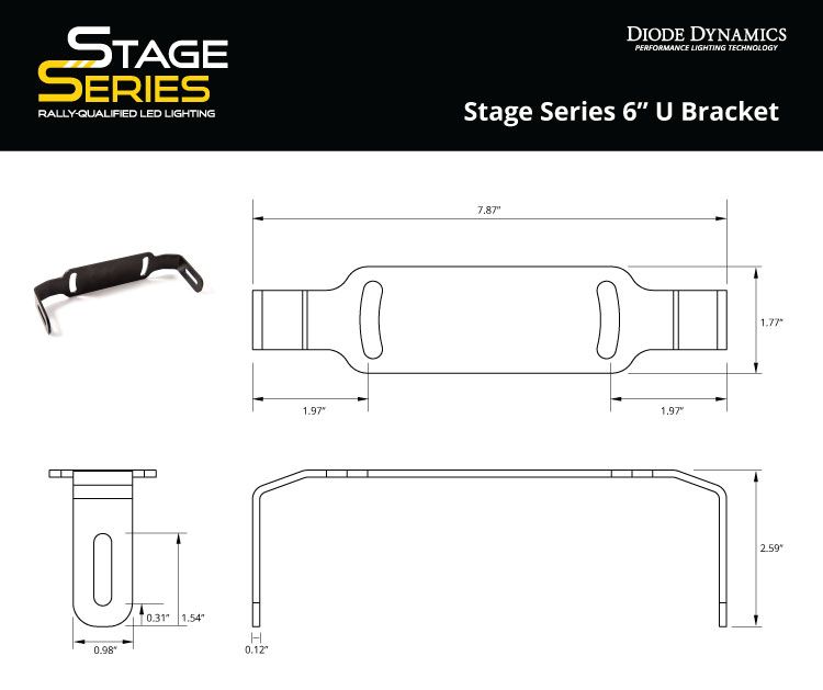 DIODE DYNAMICS | Stage Series 6" U Bracket