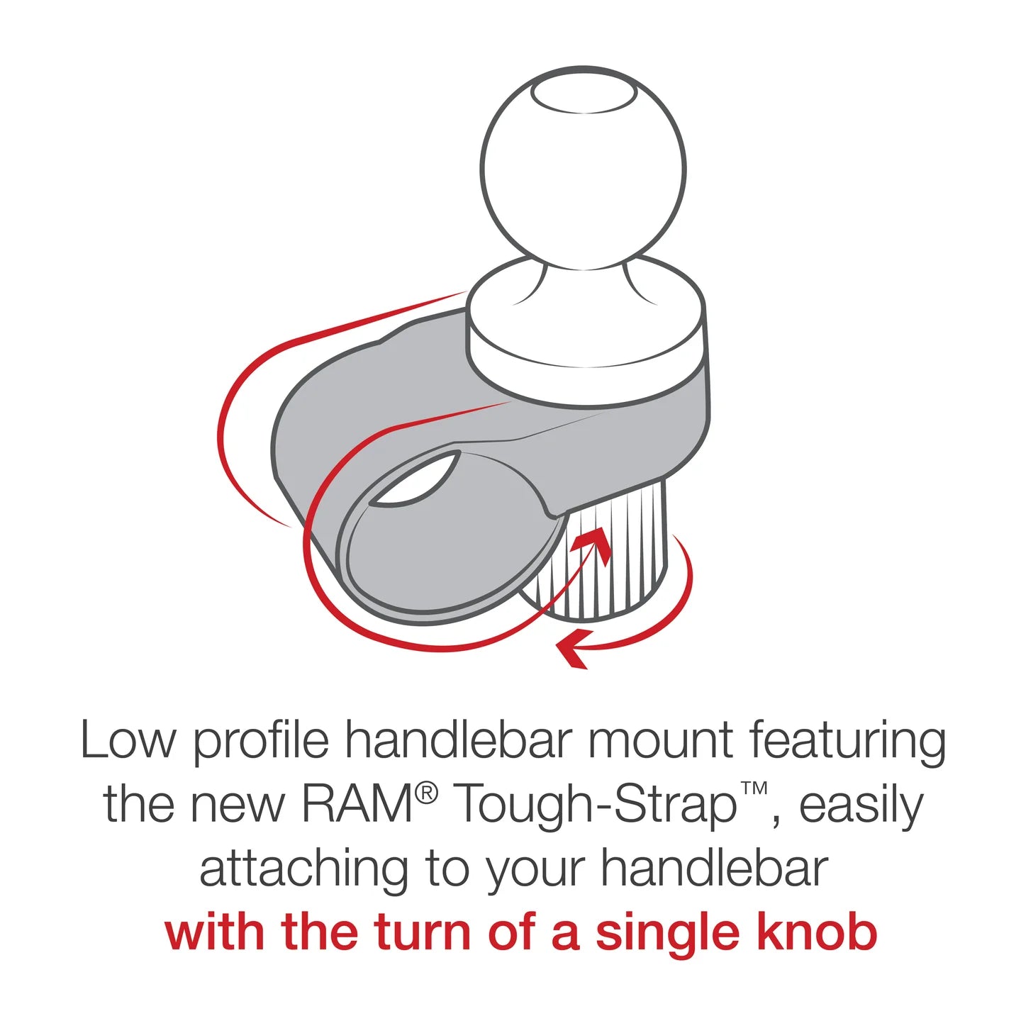 RAM MOUNTS | RAM Quick-Grip XL Phone Mount with RAM Tough-Strap Handlebar Base