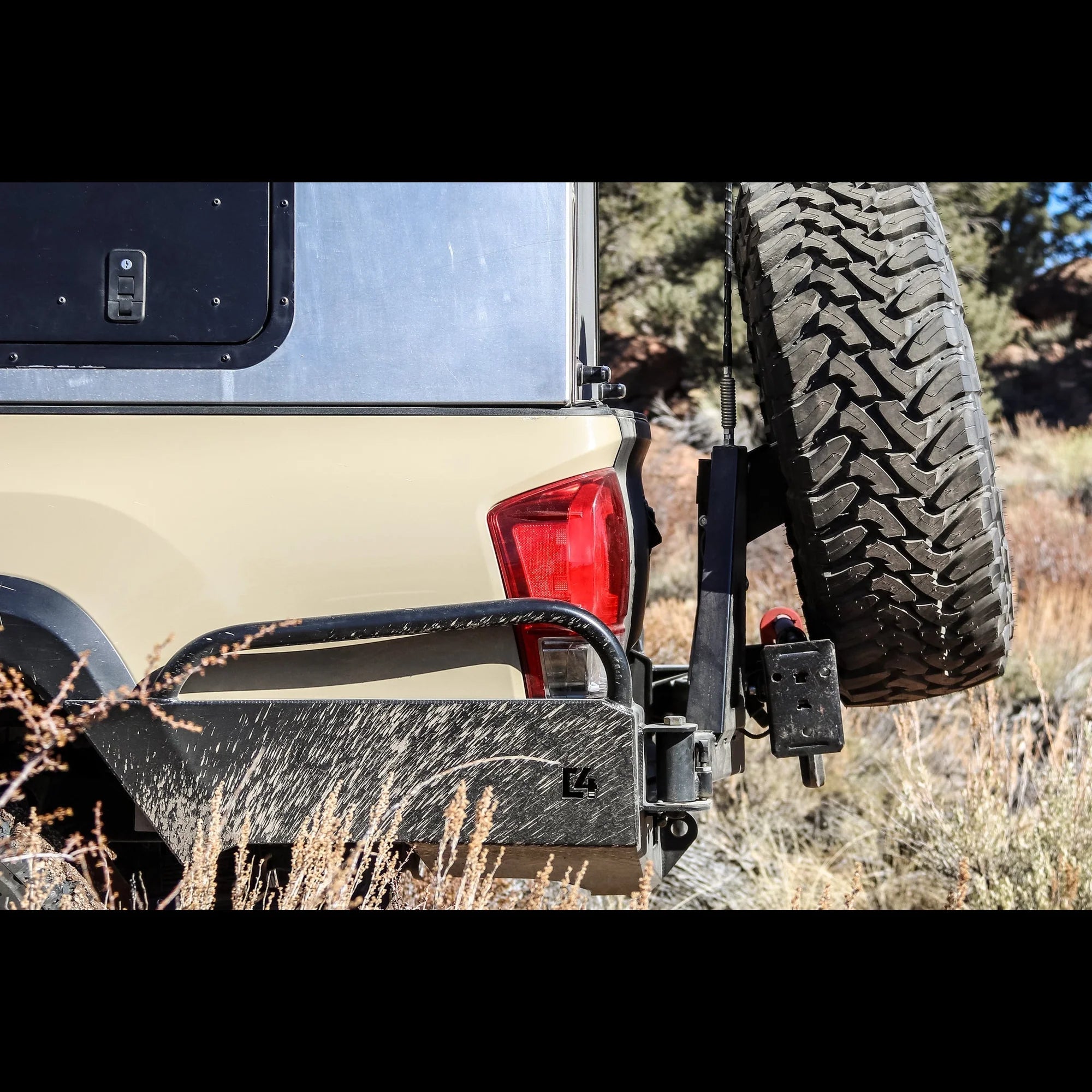 C4 FABRICATION | Tacoma 3rd Gen 2016-2023 Overland Series High Clearance Rear Bumper with Side Tubing