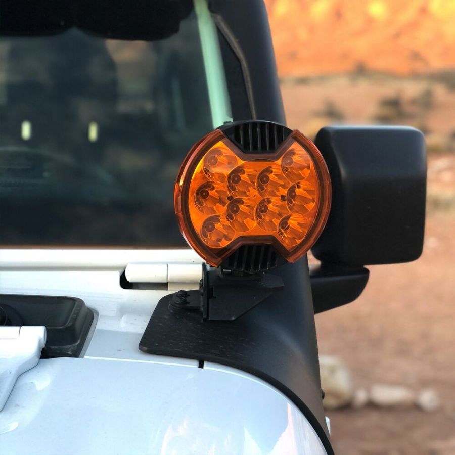 KC HILITES | 6" SlimLite LED - Light Shield - Amber (5104)