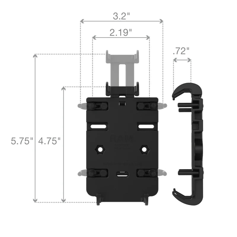 RAM MOUNTS | RAM Quick-Grip Phone Mount with RAM Twist-Lock Suction Cup Base