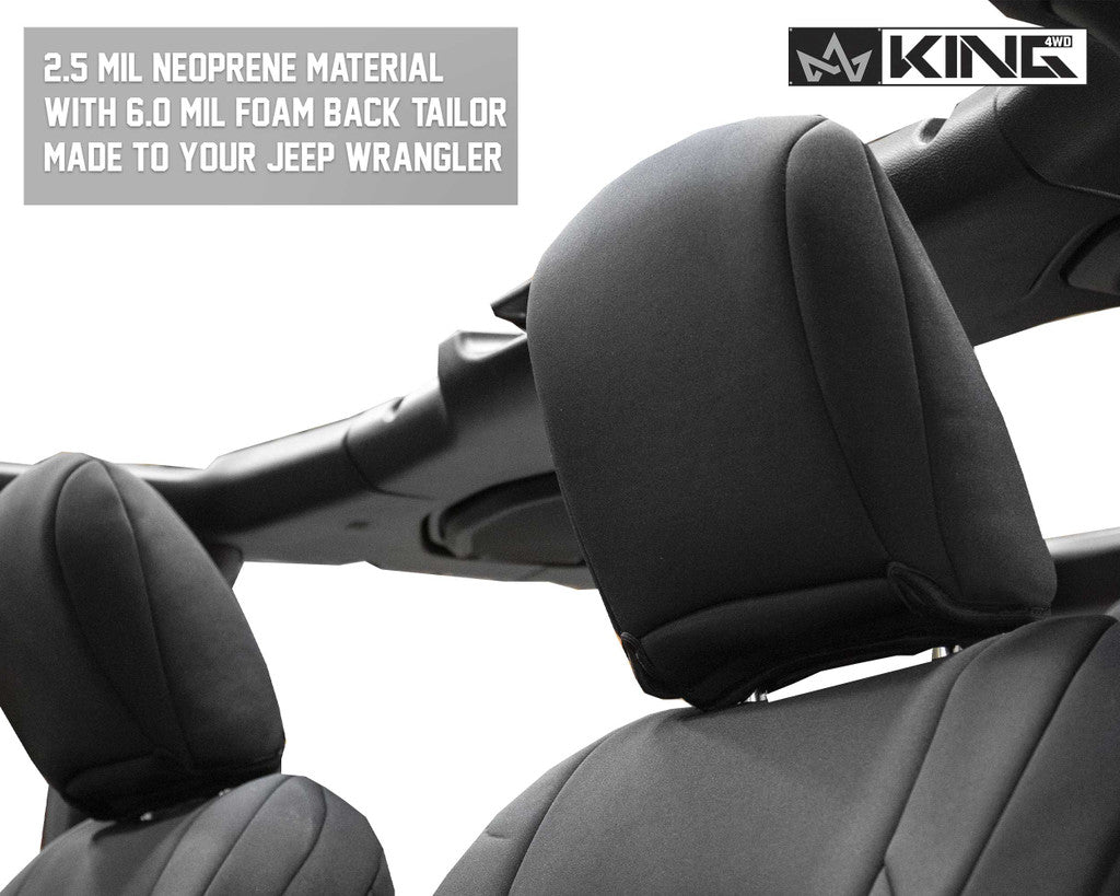 KING 4WD | Jeep Wrangler Unlimited JL 4 Door 2018-2019 Neoprene Seat Covers Black (11010801)