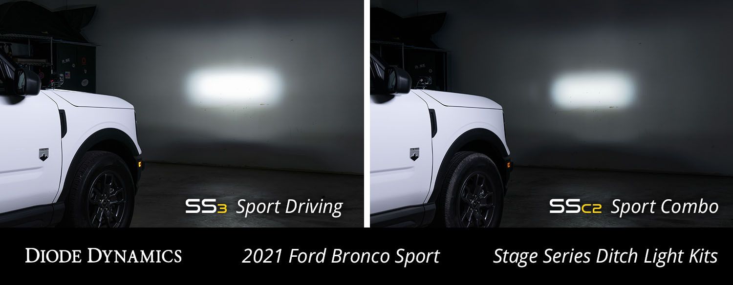 DIODE DYNAMICS | Ford Bronco Sport 2021-2025 Stage Series Backlit Ditch Light Kit