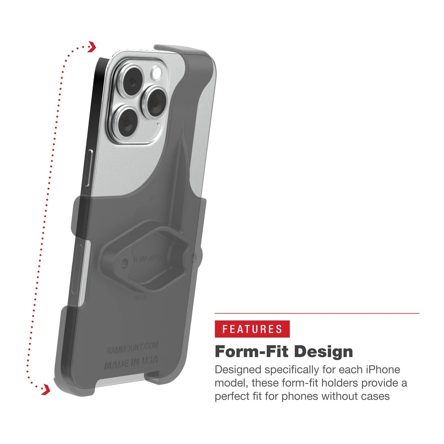 RAM MOUNTS | RAM Form-Fit Holder for Apple iPhone 15 Pro