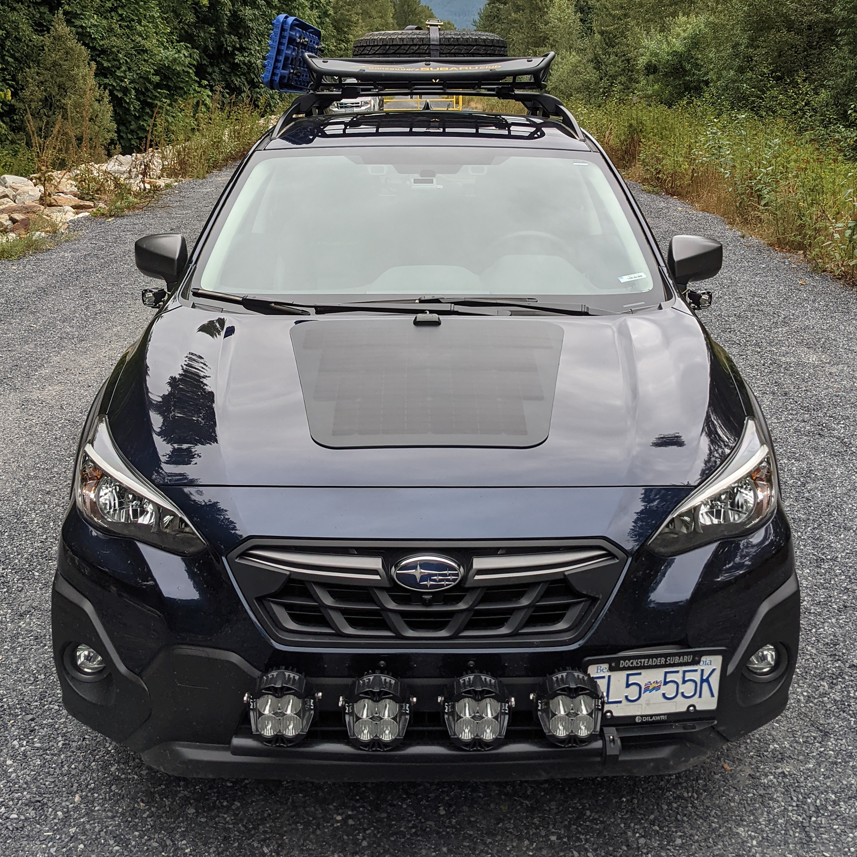 Cascadia 4x4 65W hood solar panel for subaru crosstrek