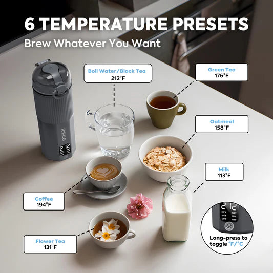 ICECO | Portable Electric Kettle 110V-240V For Travel, Home, Office Use