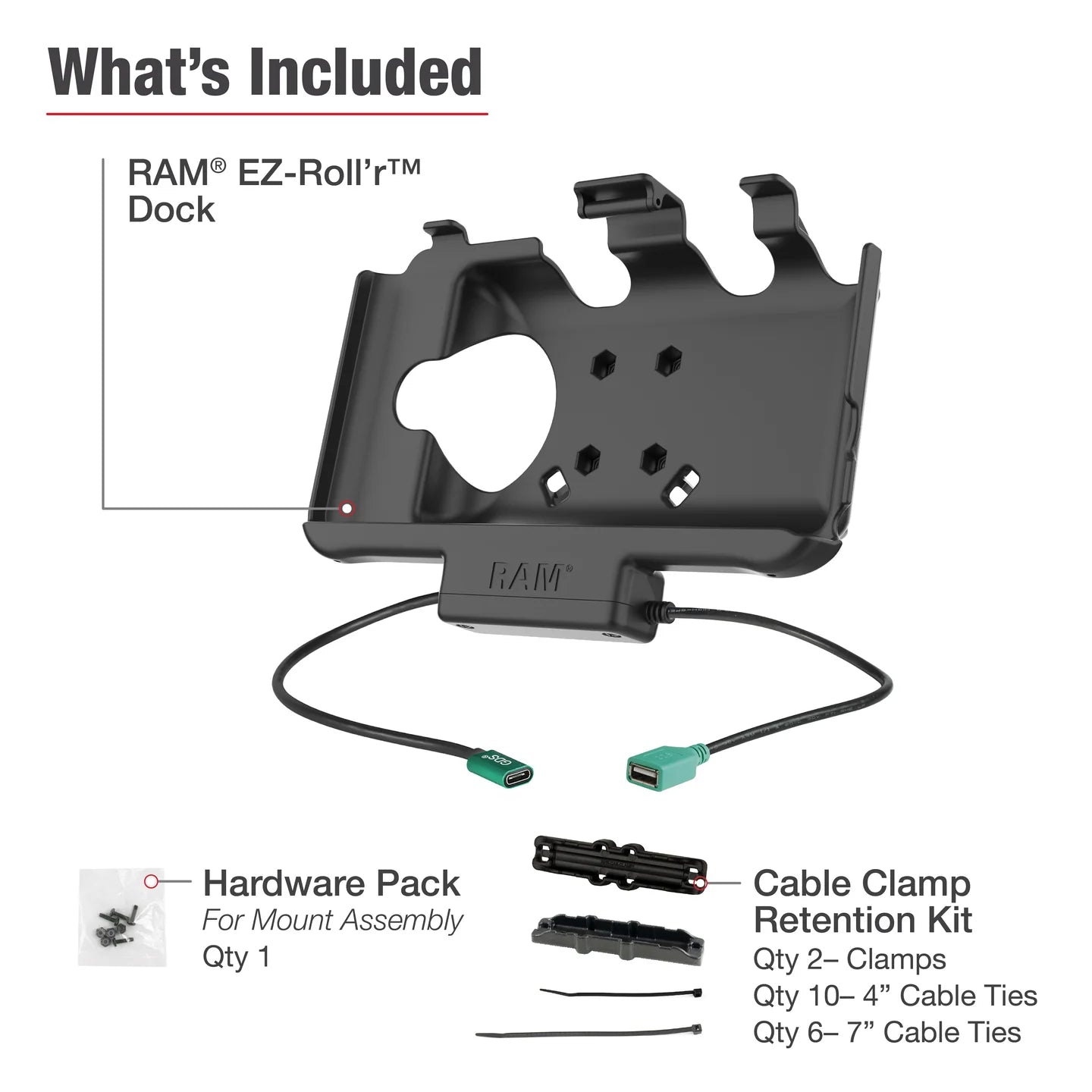 RAM MOUNTS | RAM EZ-Roll'r Power + Data Dock Samsung Tab Active5 & 3