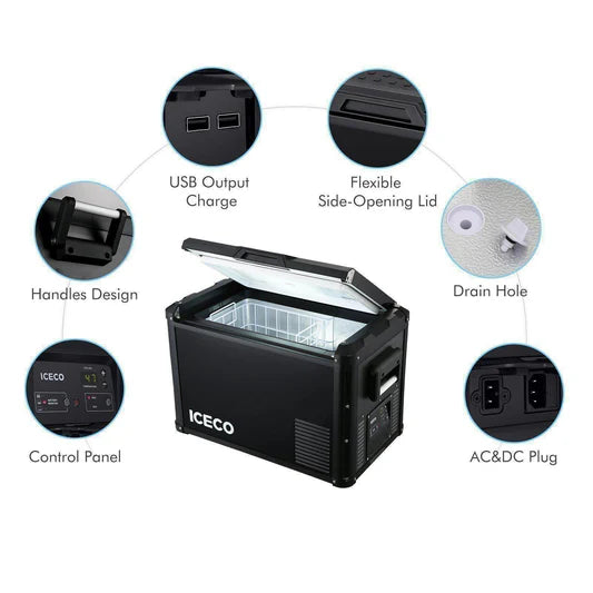 ICECO | 47.5QT VL45ProS Single Zone Portable Fridge Freezer with Slide Mount