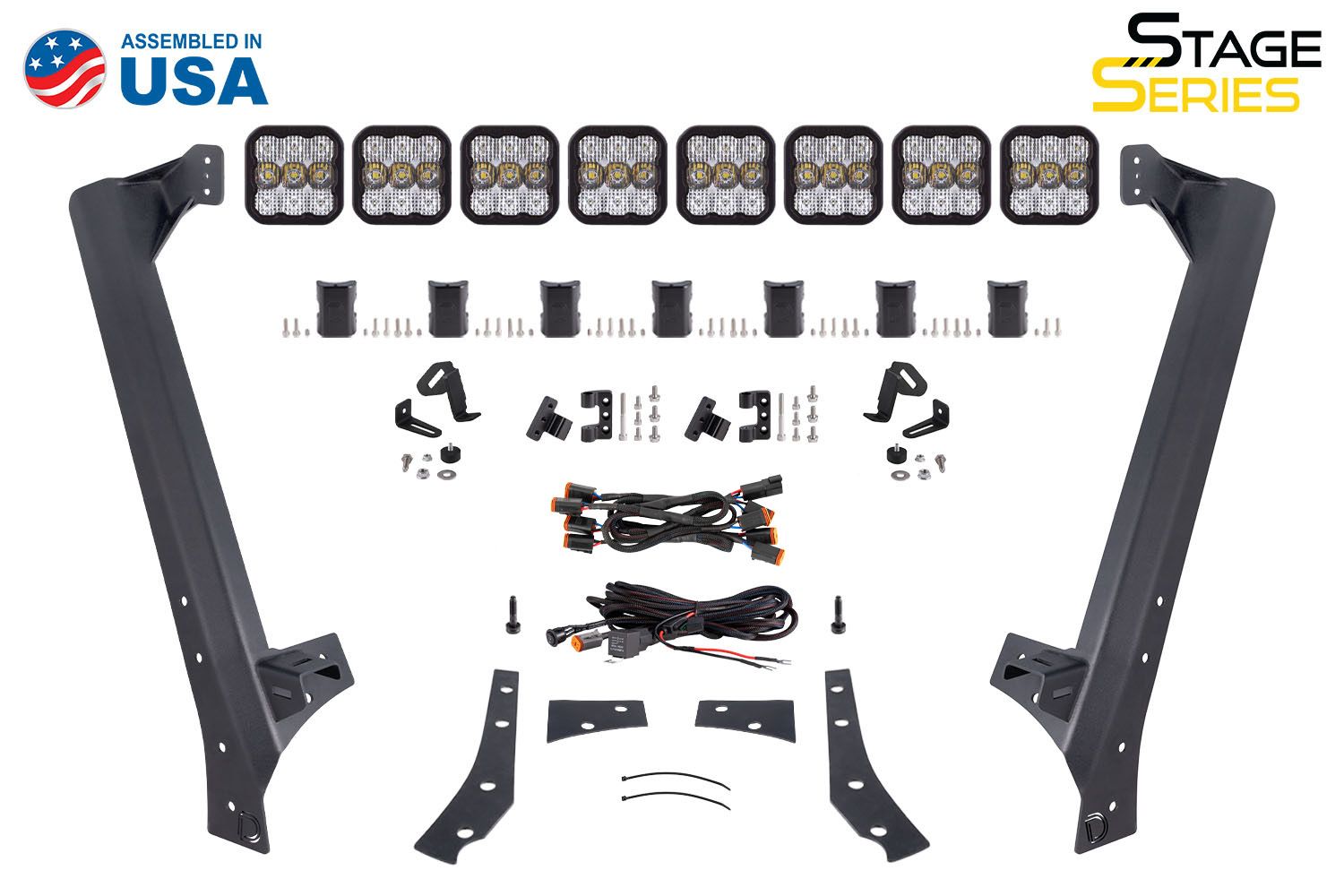 DIODE DYNAMICS | Jeep JK Wrangler 2007-2018 SS5 Windshield CrossLink Lightbar Kit