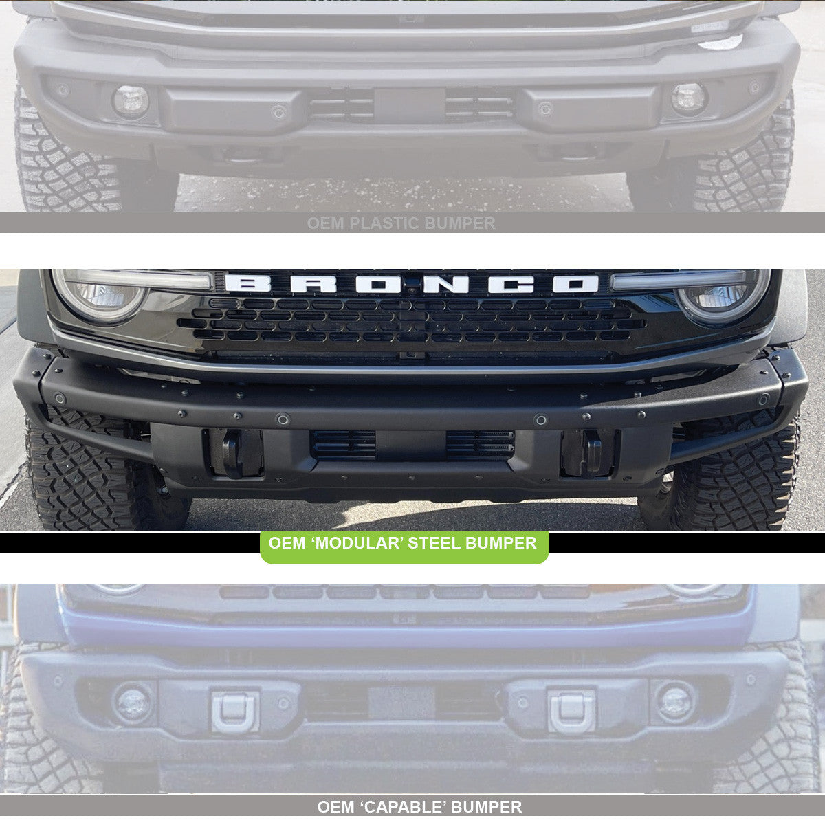 BAJA DESIGNS | Ford Bronco 2021-2024 & Bronco Raptor 2022-2023 6XL Linkable Bumper Light Kit w/ OEM Modular Steel Bumper