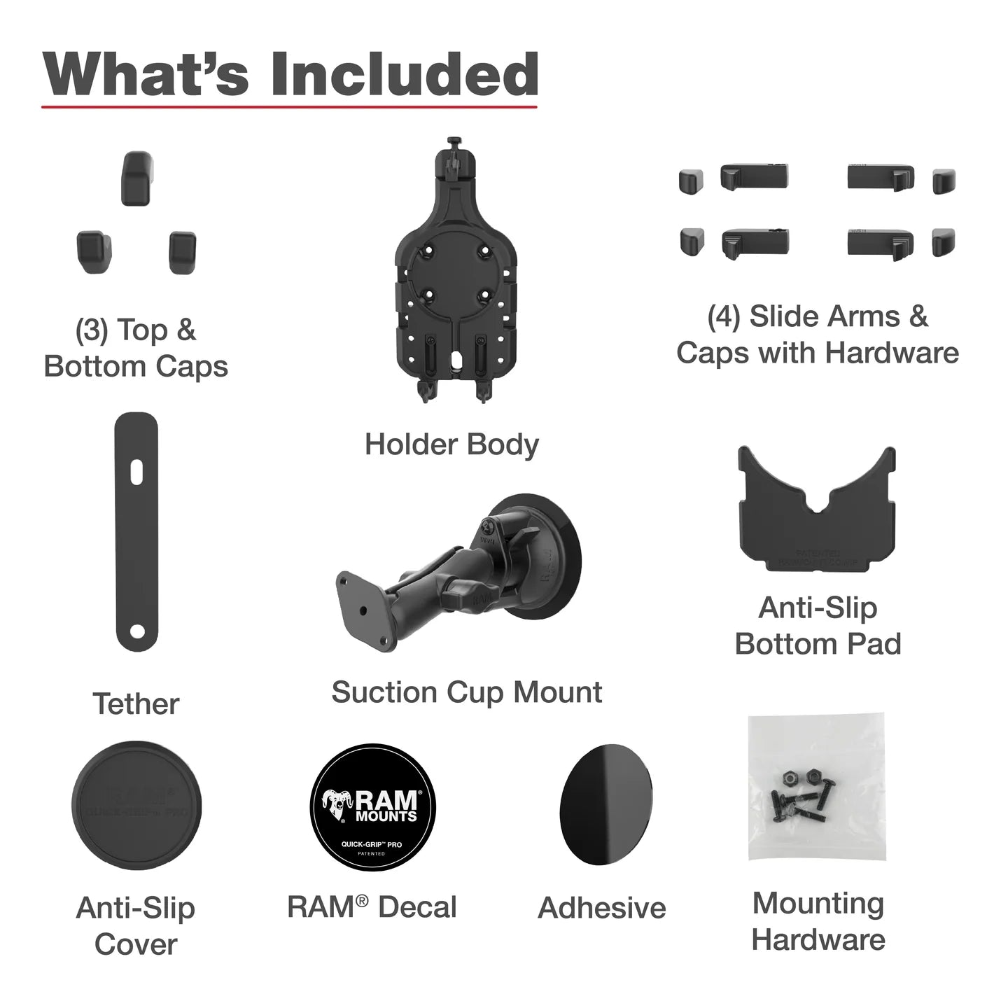 RAM MOUNTS | RAM Quick-Grip Pro Phone Mount with Twist-Lock Suction Cup - Medium