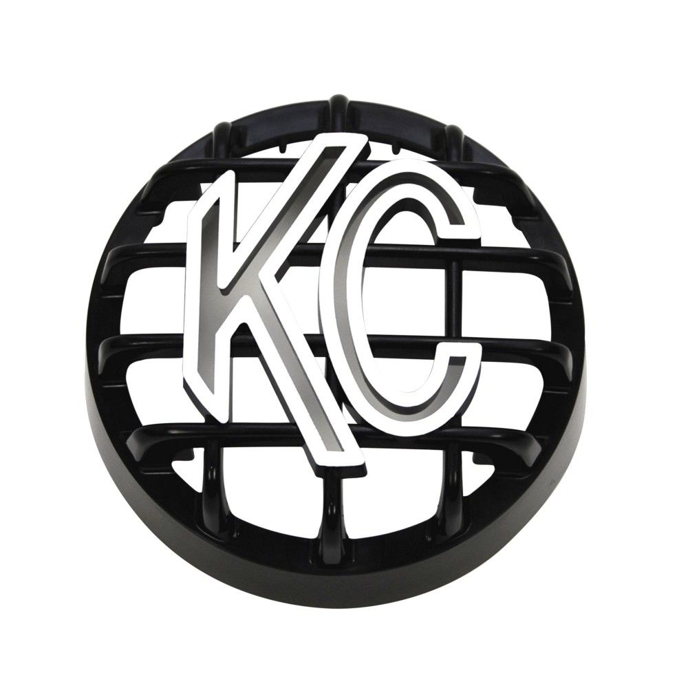 KC HILITES | 4" Rally 400 Stone Guard ABS Plastic  Black White KC Logo (7219)