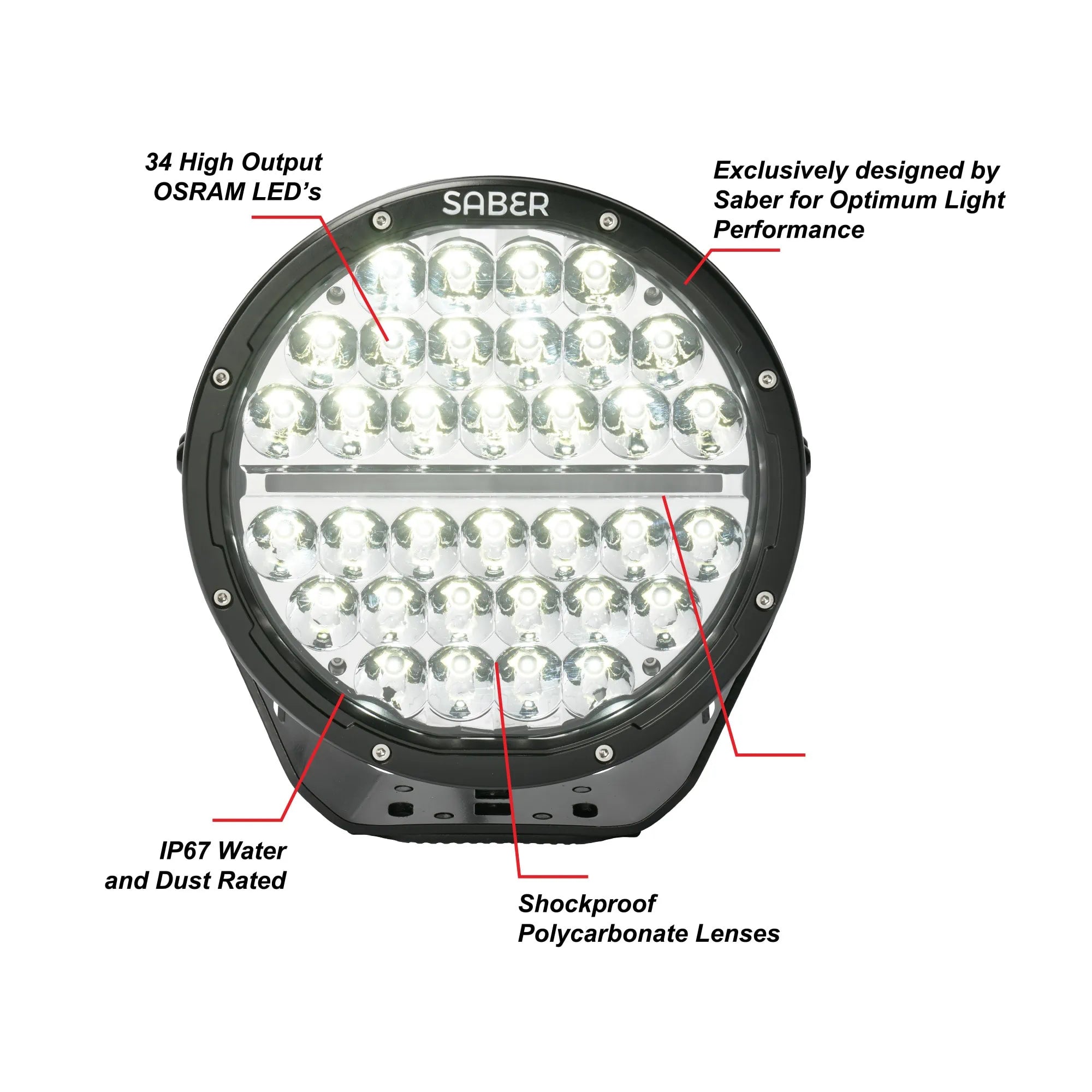 SABER OFFROAD | 9″ Driving Light Spot Beam (SBL-T9101S)