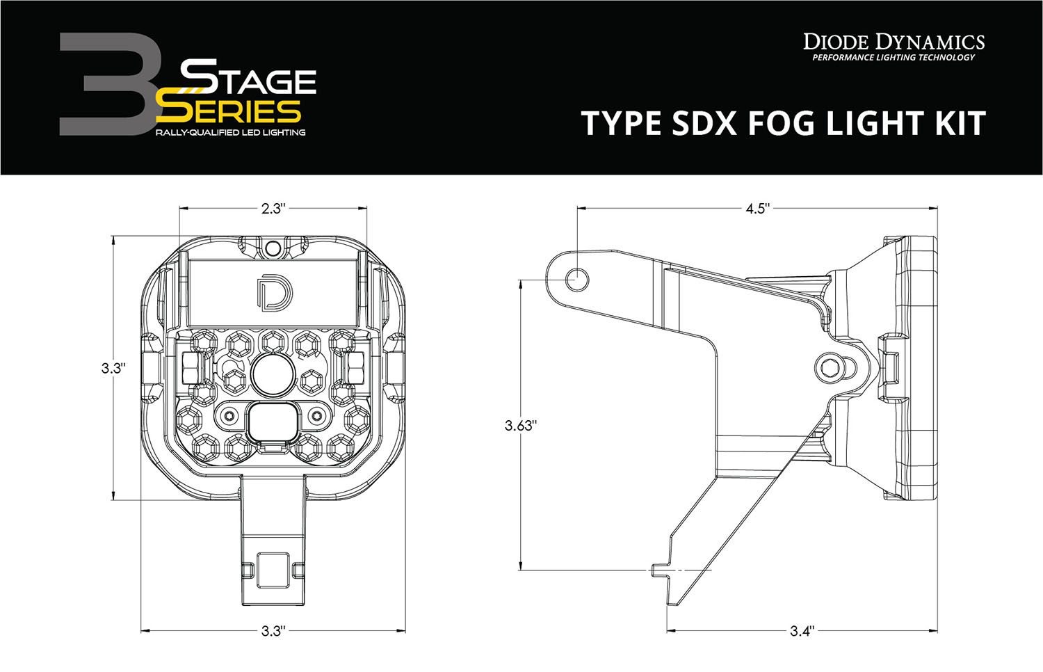 DIODE DYNAMICS | Ford Excursion 2000-2005 SS3 LED Fog Light Kit