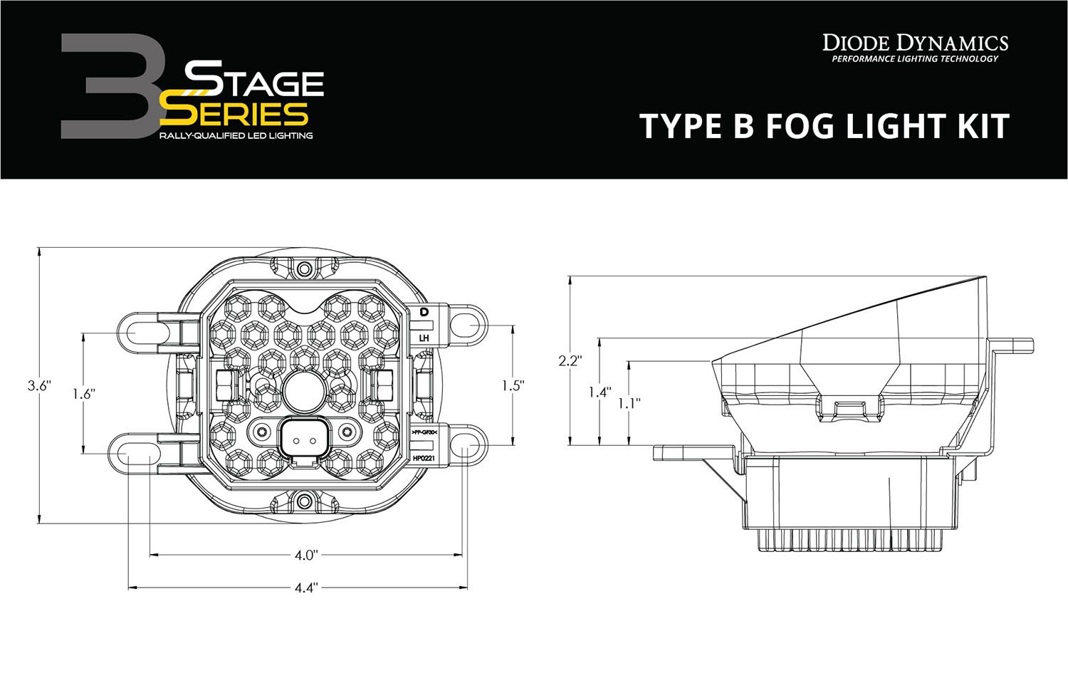 DIODE DYNAMICS | Toyota Matrix 2009-2013 SS3 LED Fog Light Kit