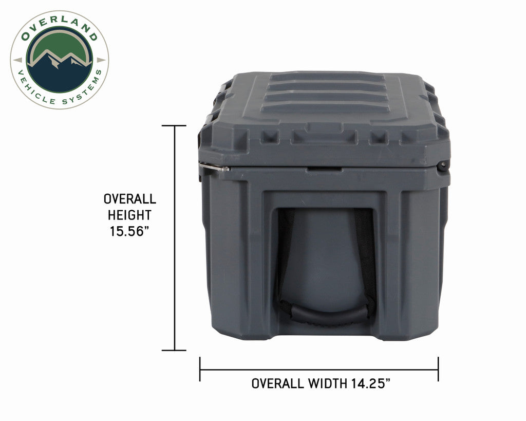 OVERLAND VEHICLE SYSTEMS | D.B.S. Dark Grey 53 QT Dry Box with Drain & Bottle Opener (40100001)