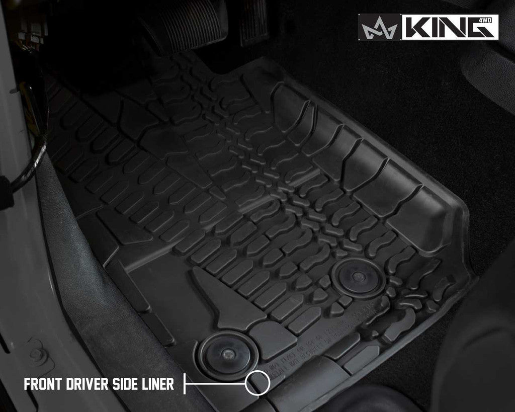 KING 4WD | Jeep Wrangler JK 2 Door 2014-2018 Premium Four-Season Floor Liners Front and Rear Passenger Area (28010401)