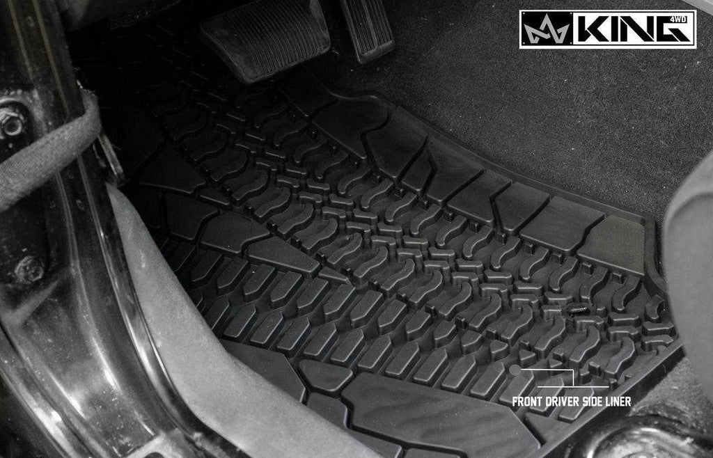 KING 4WD | Jeep Wrangler Unlimited JK 4 Door 2007-2013 Premium Four-Season Floor Liners Front and Rear Passenger Area (28010301)