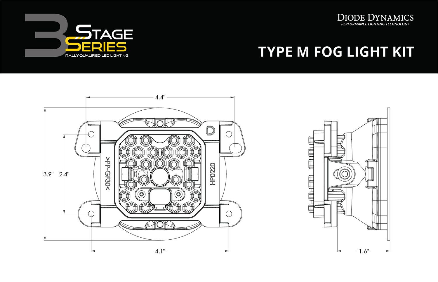 DIODE DYNAMICS | Jeep Cherokee 2014-2017 SS3 LED Fog Light Kit