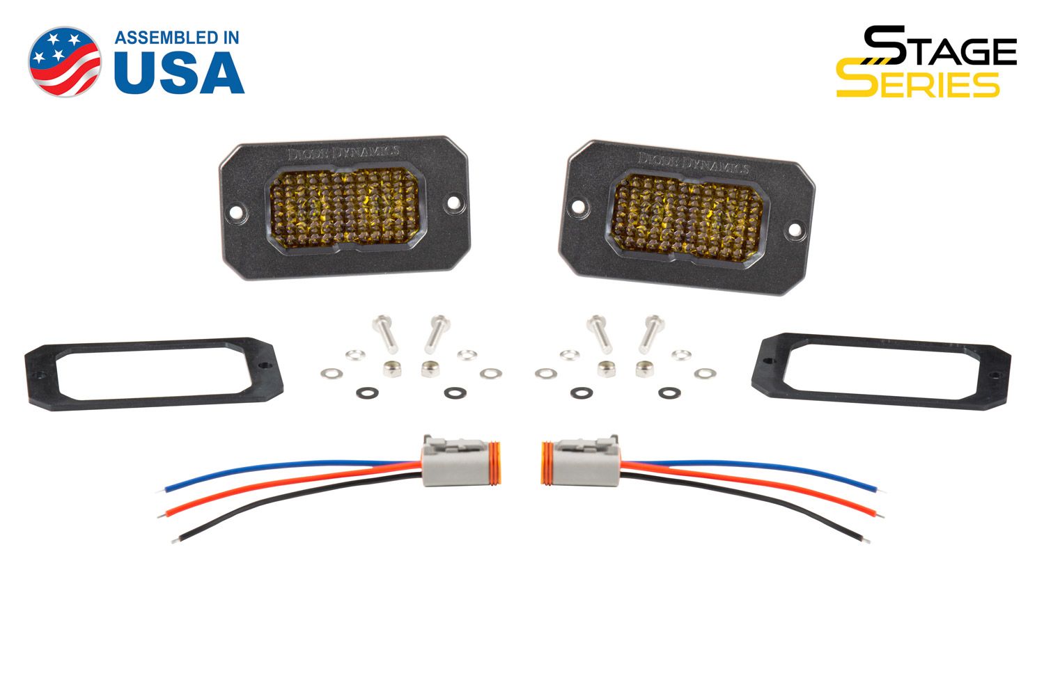 DIODE DYNAMICS | SSC2 SAE Yellow Pro Flush Mount LED Pod (Pair)