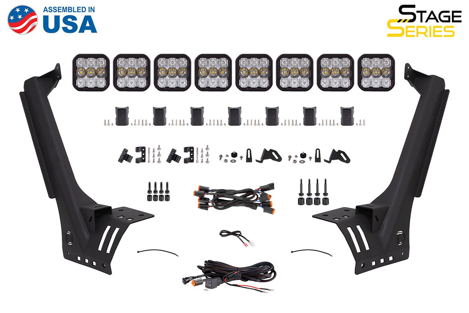 DIODE DYNAMICS | Jeep JL Wrangler 2018-2024 SS5 Windshield CrossLink Lightbar Kit