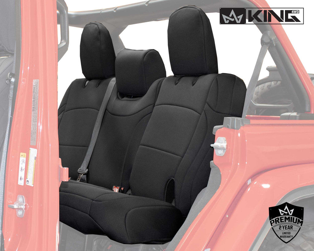 KING 4WD | Jeep Wrangler Unlimited JL 4 Door 2018-2019 Neoprene Seat Covers Black (11010801)