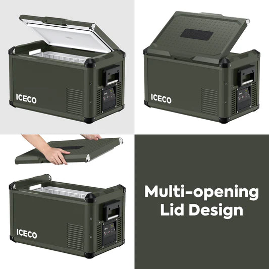 ICECO | 37QT VL35ProS Olive 12V Metal Single Zone Fridge Freezer