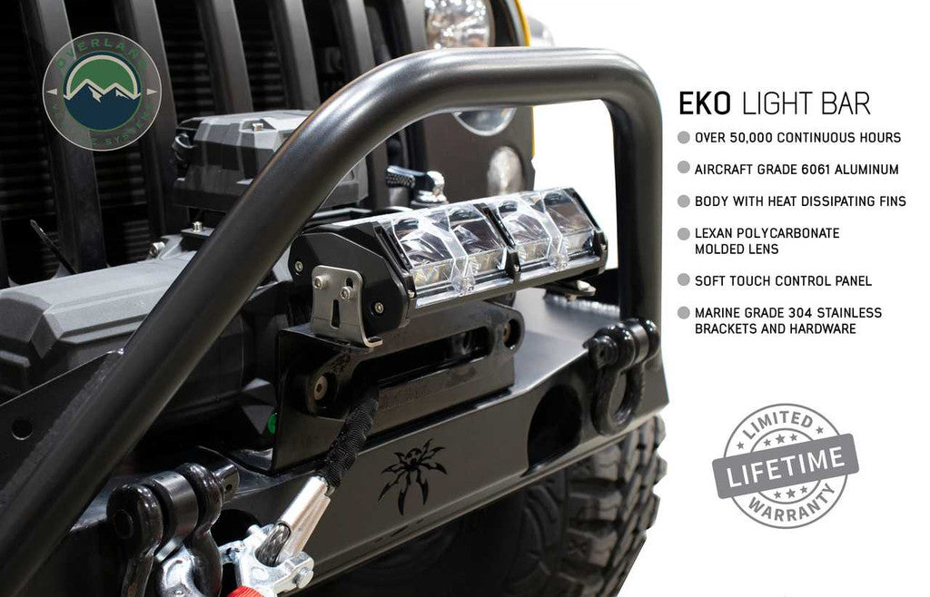 OVERLAND VEHICLE SYSTEMS | EKO 10" LED Light Bar With Variable Beam, DRL,RGB Back Light, 6 Brightness (15010101)