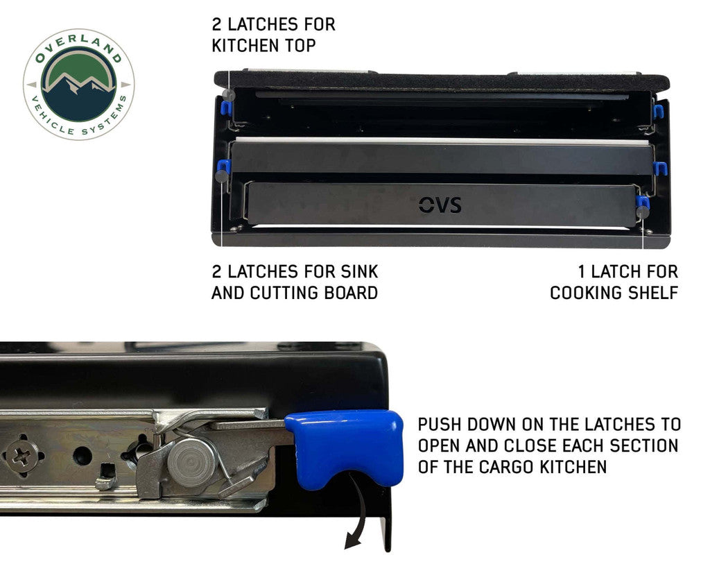 OVERLAND VEHICLE SYSTEMS | Camp Cargo Box Kitchen With Slide Out Sink, Cooking Shelf & Work Station (21010401)