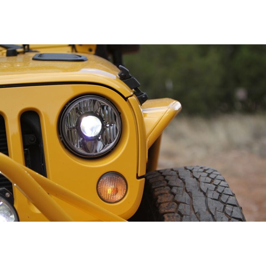 KC HILITES | 7" Gravity LED Pro DOT Headlight - Driving Beam - Single - Universal / 07-18 Jeep JK (4234)
