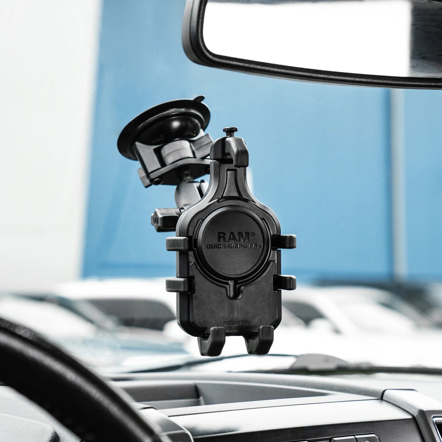 RAM MOUNTS | RAM Quick-Grip Pro Phone Mount with Twist-Lock Suction Cup - Medium