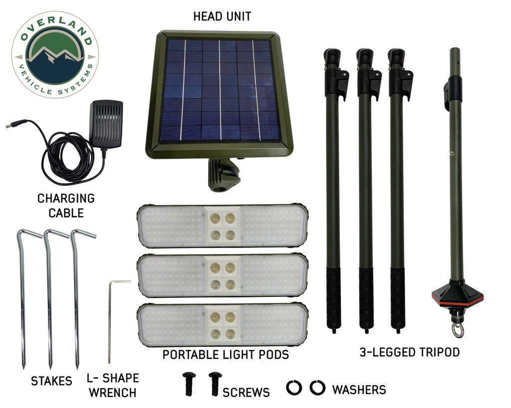 OVERLAND VEHICLE SYSTEMS | Wild Land Encounter Solar Powered Camping Light With Removable Light Pods (15059901)