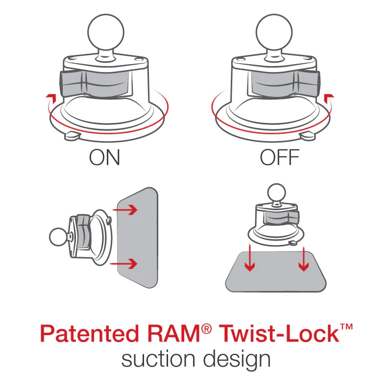 RAM MOUNTS | RAM Quick-Grip 15W Waterproof Wireless Charging Suction Cup Mount