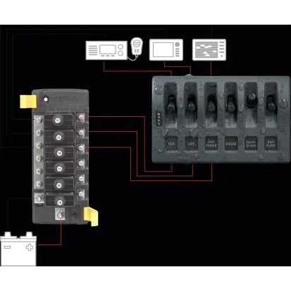 BLUE SEA SYSTEMS | Circuit Breaker Blocks With Negative Bus ST CLB (367976)