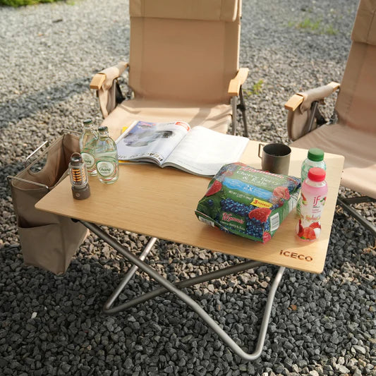 ICECO | Portable Folding Bamboo Camping Table with Storage Bag