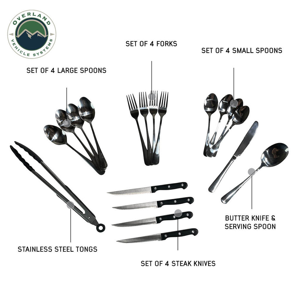 OVERLAND VEHICLE SYSTEMS | Camp Kitchen Utensil Set 39 Pieces (21010502)