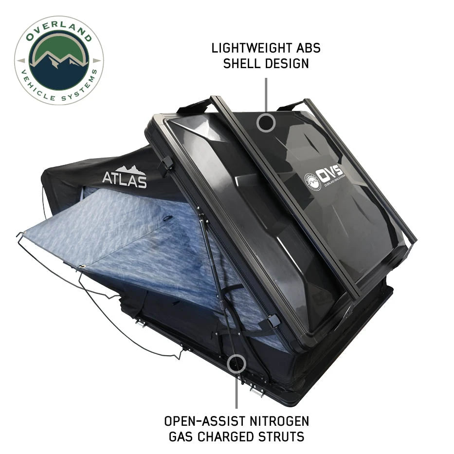 OVERLAND VEHICLE SYSTEMS | XD Atlas Cantilever ABS Hard Shell Roof Top Tent - Blue Body & Black Rainfly (18789902)