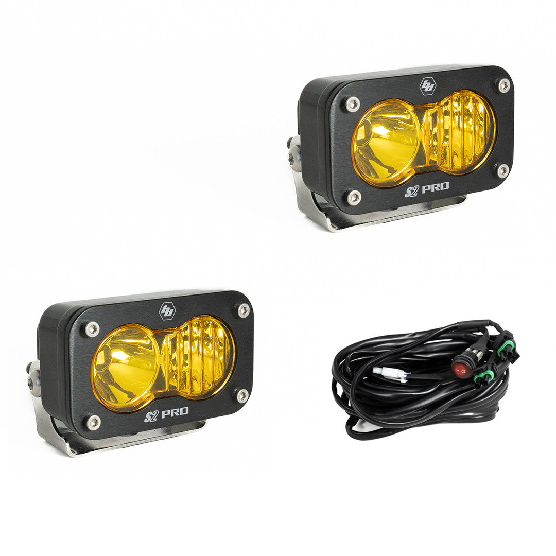 BAJA DESIGNS | S2 Pro Black LED Auxiliary Light Pod Pair Universal