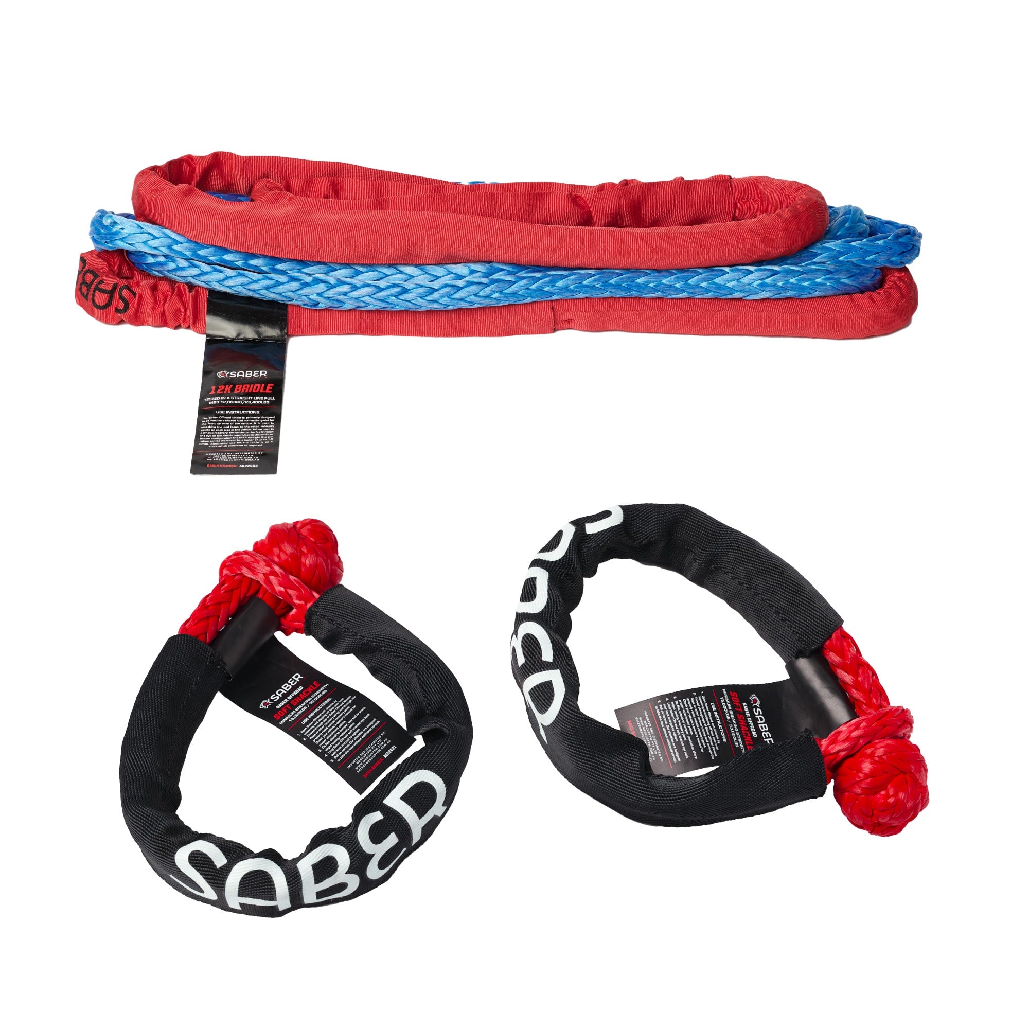 SABER OFFROAD | 5 Metre SaberPro Bridle & Soft Shackle Kit (SBR-BRK10-5)
