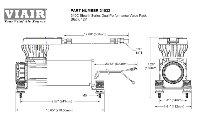 VIAIR | 310C Stealth Series Dual Performance Value Pack (31032)