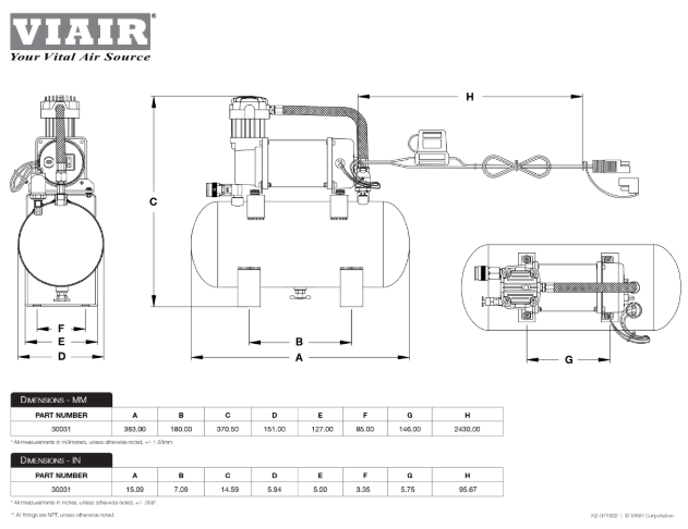 VIAIR | TLC® BOOST 120 PSI Air Source Kit (30031)