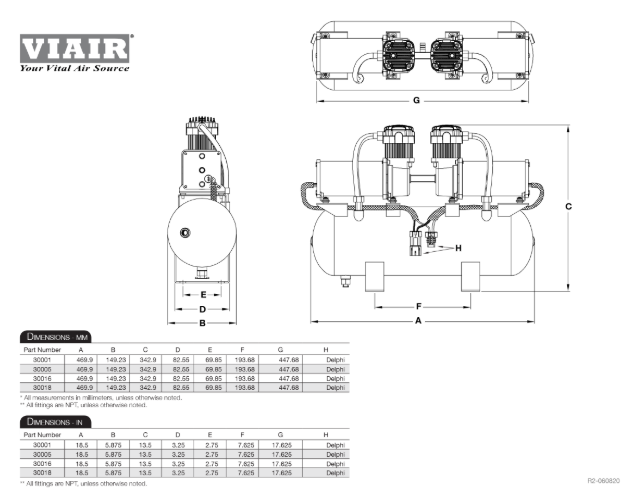 VIAIR | High Pressure 2 On 2 System (30018)