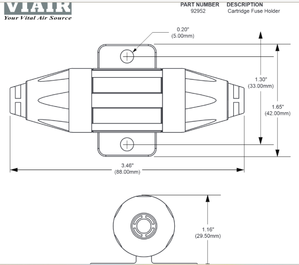 VIAIR | Cartridge Fuse Holder (92952)