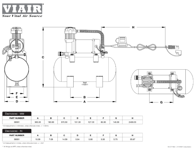VIAIR | 120 PSI Plug-N-Play Air Source Kit (20004)