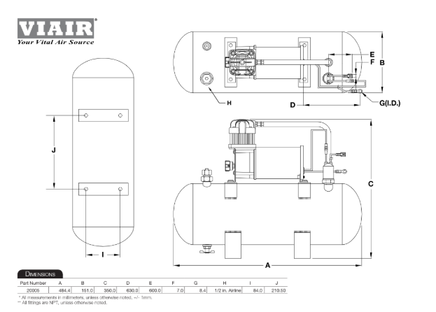 VIAIR | 150 PSI Air Source Kit (20005)