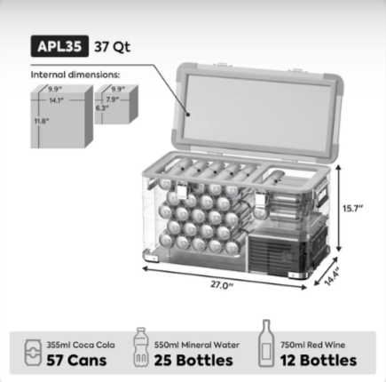 ICECO | 37QT APL35 Ultralight Aluminum Freezer With Ice Tray