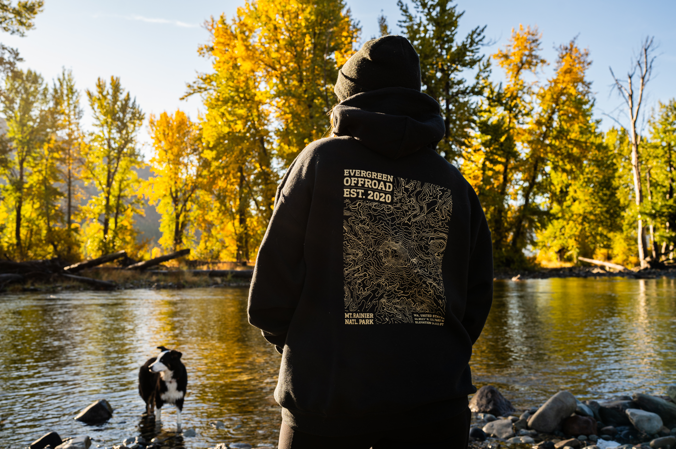 EVERGREEN OFFROAD | Mt. Rainier Topo Adventure Hoodie (Unisex)