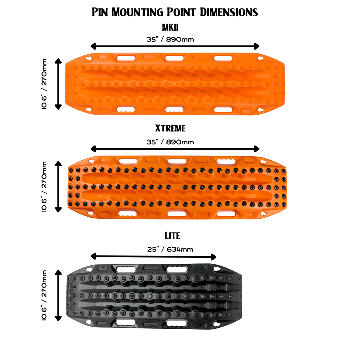 MAXTRAX | Universal Mounting Pins for MKII, XTREME and LITE