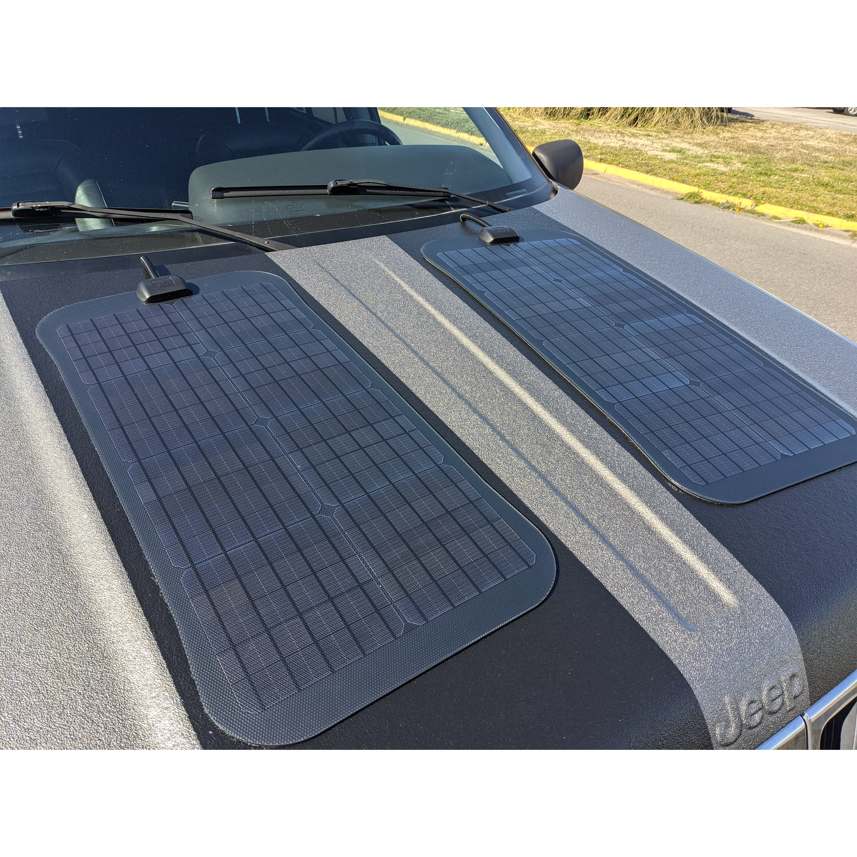 cascadia 4x4 twin 40W hood solar panel system for jeep grand cherokee 1993-2004